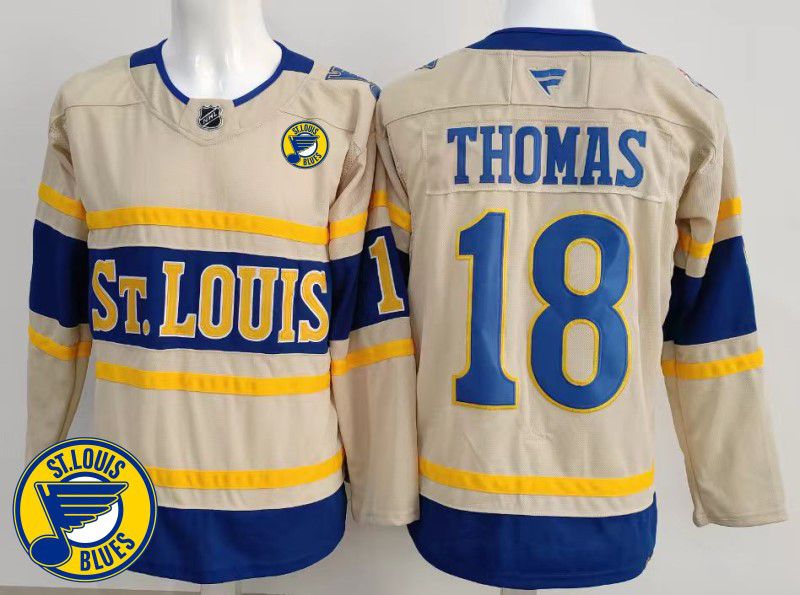 Men St.Louis Blues #18 Thomas Cream 2025 Fanatics Home Premium NHL Jersey style 2->st.louis blues->NHL Jersey
